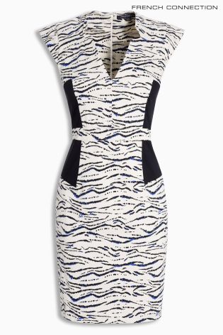 White French Connection Tapir Wave Panelled Dress